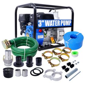 Semi Trash Pump 3 inch, 209cc 7HP 4 stroke OHV ENGINE, Gas Powered Semi Trash Water Pump 50 ft Discharge Hose