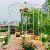 Metal Garden Arch Iron Garden Arbors Gazebo Dia81.3'' x 114.2'' High Birdcage Shape Pergola Pavilion for Wedding Ceremony Outdoor