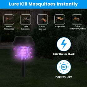 Solar Mosquito Zapper 4-Pack – Dual Purple UV & White LED Modes, 532 V Electric Shock, Auto On/Off, 800 mAh Rechargeable Battery