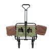 Collapsible Foldable Wagon Cart with strapping system Beach Wagon Utility Cart Utility Wagon Grocery Cart for for Camping Shopping Sports Gardeing Fis