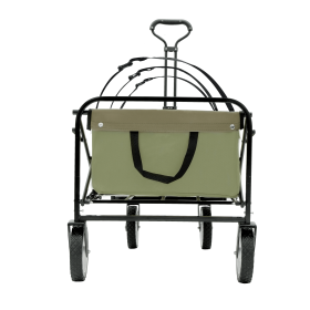 Collapsible Foldable Wagon Cart with strapping system Beach Wagon Utility Cart Utility Wagon Grocery Cart for for Camping Shopping Sports Gardeing Fis
