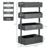 Outsunny 4-Tier Wooden Garden Box, Self-Draining, Fabric Bottom, Tiered Save Space, Planter Box for Flowers, Vegetables, Herbs, Gray