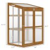 Outsunny Wooden Cold Frame Greenhouse Small Mini Planter Box, 30" L x 24" W x 44" H, Brown