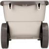 Outdoor Rolling Garden Scooter with Wheels & Pull Strap, Light Taupe, 14.5 in D x 24.25 in H x 13.5 in W