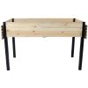Raised Garden Bed, Metal Leg Wood Planter Boxes with Folding Storage Shelf,Elevated Planter Box for Growing Fresh Herbs, Vegetables