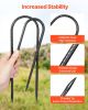 12-Inch 8 Pack Rebar Stakes Heavy Duty U Shape Galvanized Steel Ground Anchors