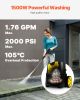 VEVOR Electric Pressure Washer, 2000 PSI, Max. 1.76 GPM Power Washer w/ 30 ft Hose, 5 Quick Connect Nozzles, Foam Cannon, Portable to Clean Patios