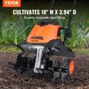 VEVOR 12 Amp Electric Tiller, 18" Tilling Width 3.94" Tilling Depth Corded Electric Tiller/Cultivator, Steel Mn Tines