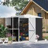 Outsunny 8 x 4ft Outdoor Garden Shed, Metal Storage Shed with Air Vents and Lockable Door for Backyard Garden Patio, Dark Gray