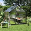 Outsunny 6' x 10' x 7' Polycarbonate Greenhouse, Heavy Duty Outdoor Aluminum Greenhouse Kit with Vent and Door for Backyard Garden, Gray