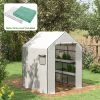 Outsunny Replacement Cover for Walk-In Greenhouse: with Roll-Up Door & Vents, Fits 55x56x75 inch Models|