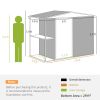 Outsunny 8 x 4ft Outdoor Garden Shed, Metal Storage Shed with Air Vents and Lockable Door for Backyard Garden Patio, Dark Gray