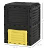 Outsunny Outdoor Garden Compost Bin 80 Gallon, Large Capacity Garden Composter for Fast Soil Fertilization, Easy Assembly, Yellow